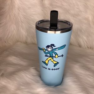NEW Life is Good thermal tumbler with straw 25oz